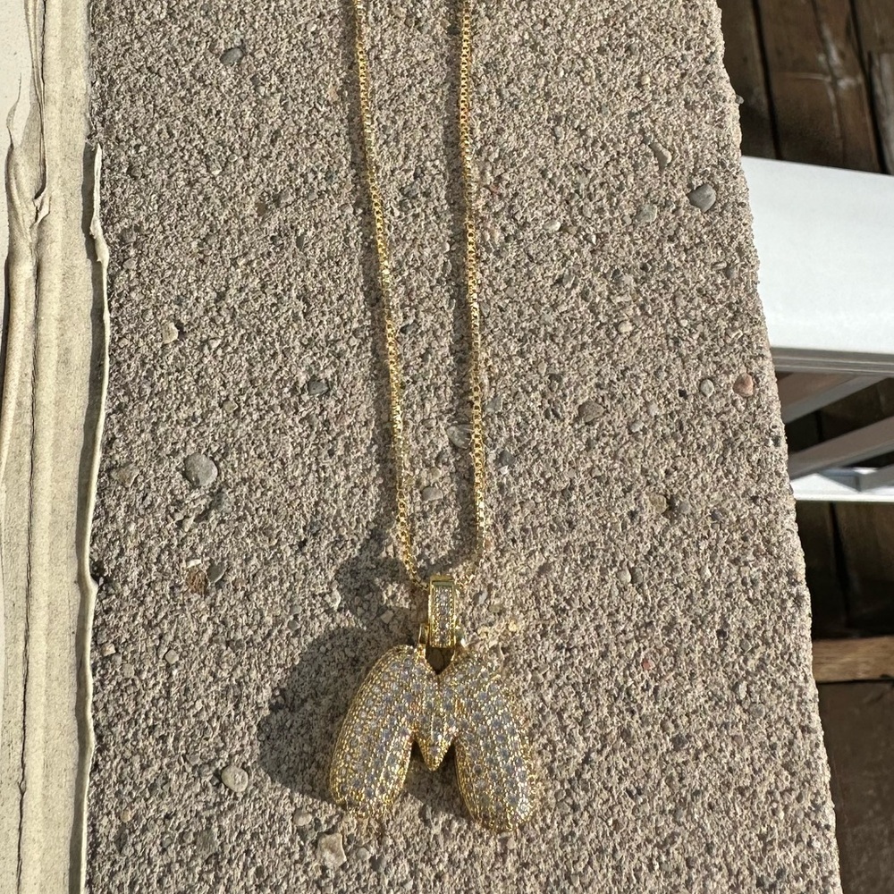 Bubble Initial Necklace “M”